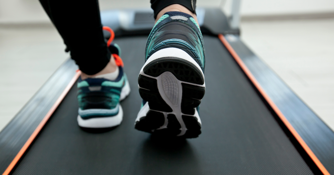 sneaker on treadmill